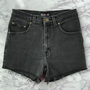 Style & Co Vintage Faded Black Custom Cutoff Denim Jean Shorts 5